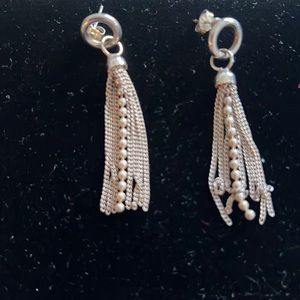 Sterling silver drop pierced earrings